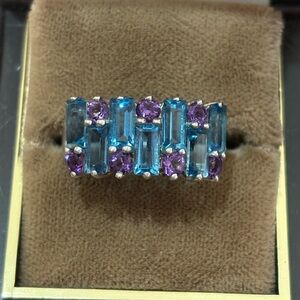Michael Valitutti topaz and amethyst ring